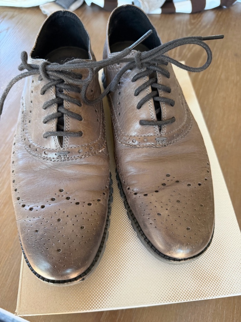 Cole Haan Brown Leather Wingtip Oxfords